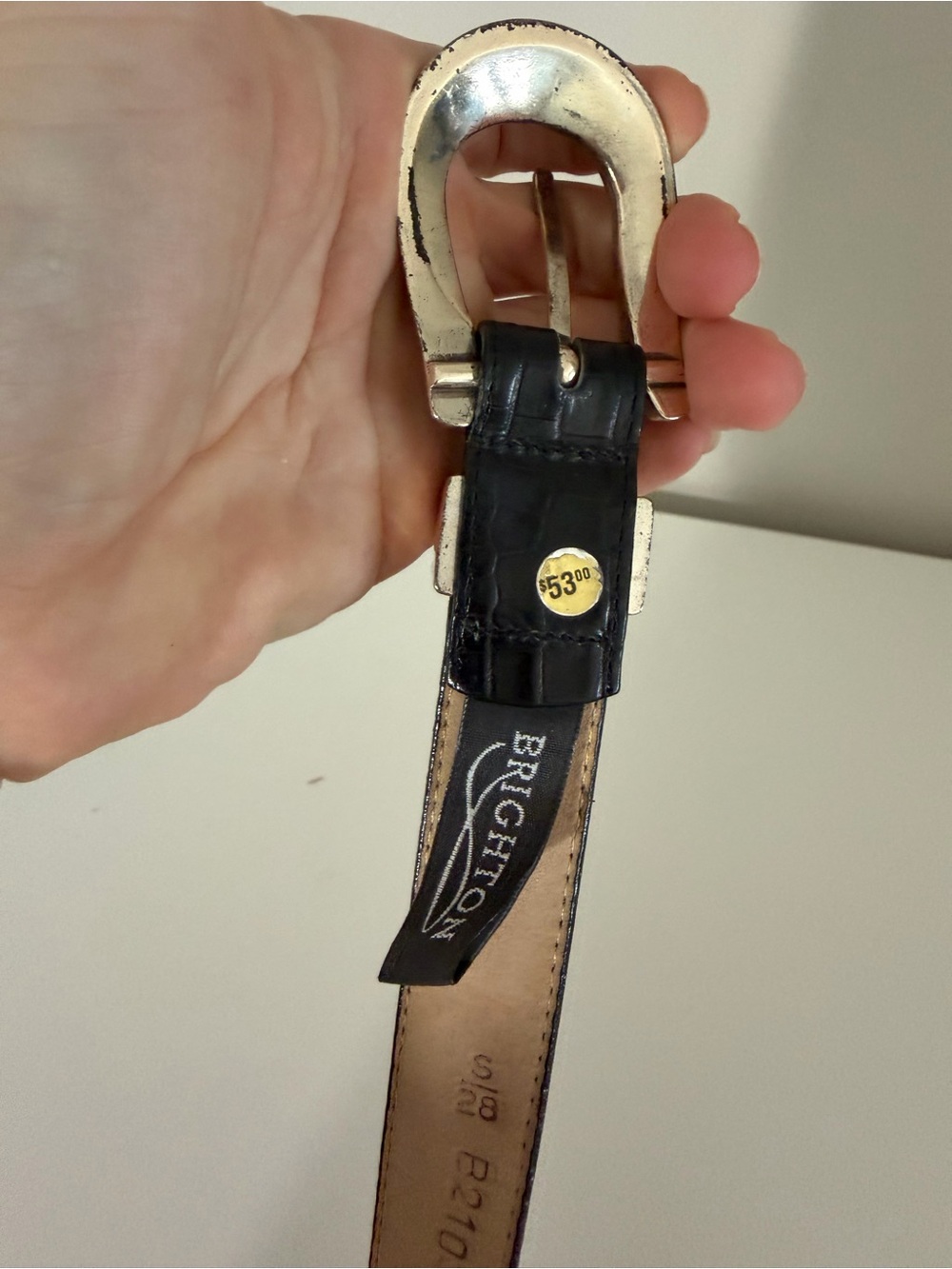 Brighton black leather with silver accents women’s size 28 belt length 32” - Picture 3 of 7